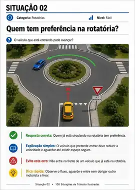 Situação de trânsito ilustrada do guia visual