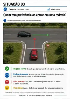 Situação de trânsito ilustrada do guia visual