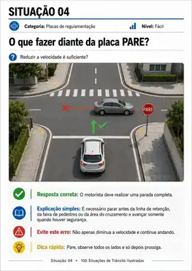 Situação de trânsito ilustrada do guia visual