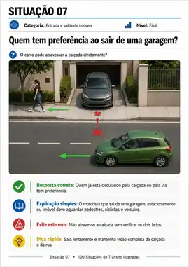 Situação de trânsito ilustrada do guia visual