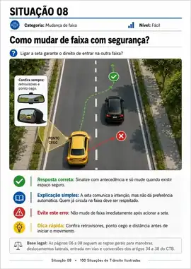 Situação de trânsito ilustrada do guia visual