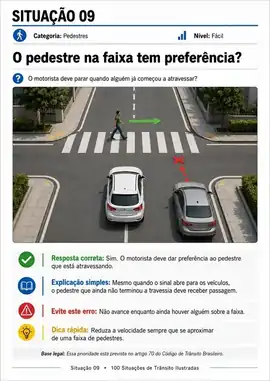 Situação de trânsito ilustrada do guia visual